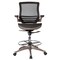 Emma and Oliver Mid-Back Transparent Mesh Drafting Chair with Flip-Up Arms